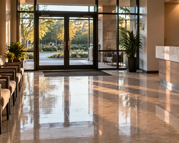 Commercial building serviced by LUXE Cleaning